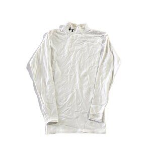 Under Armour Shirt Mens Size M White ColdGear Mock Neck Fitted Pullover